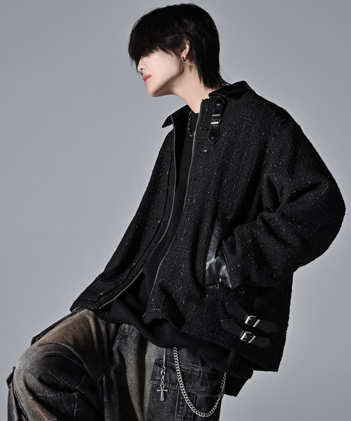 ADRER（アドラー） ブルゾン アウター Many buckle belt tweed blouson