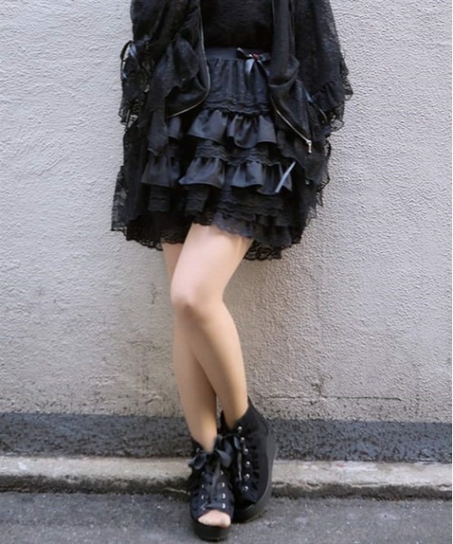 axes femme（アクシーズ ファム） スカート フリルティアードミニ