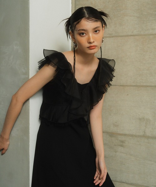 ANDRESD ドレス プリーツチュールドレス / pleats tulle dress