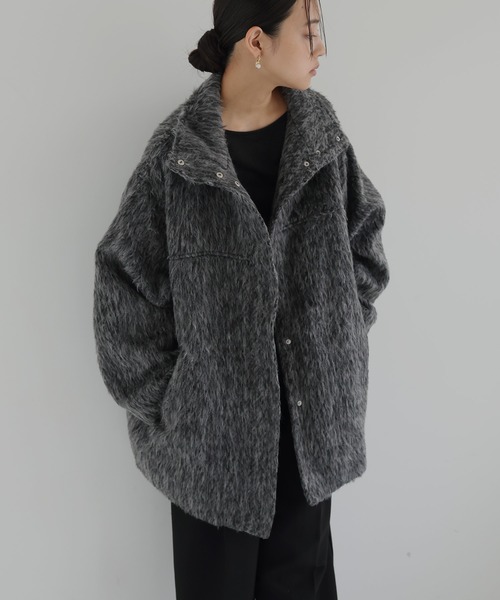 hellam（ヘラム） ステンカラーコート コート シャギースタンドカラー