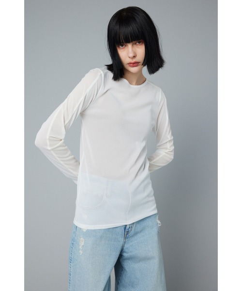 HeRIN.CYE tシャツ Line mesh inner tops ラインメッシュインナー