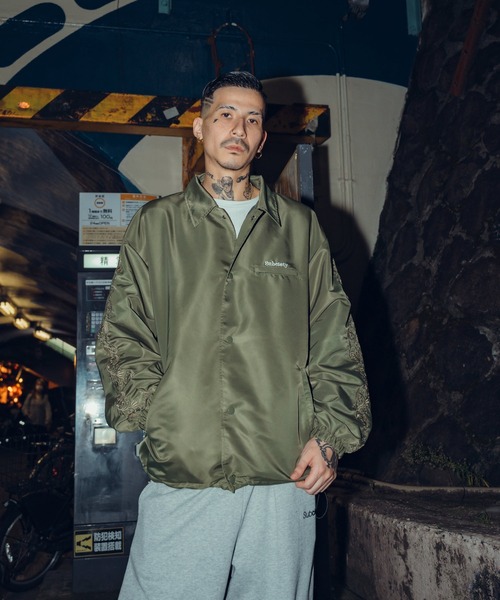 Subciety（サブサエティ） ナイロンジャケット Embroidery paisley