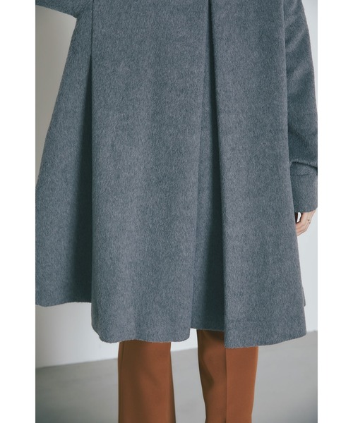 &. NOSTALGIA（ノスタルジア） ノーカラーコート コート ウール混