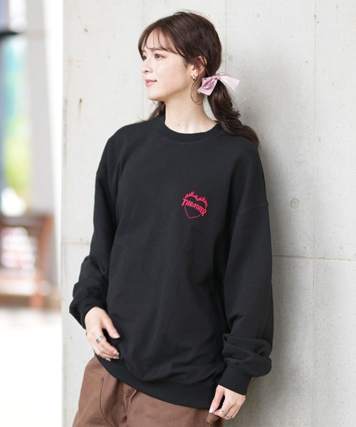 ⭐*︎様 90s thrasher スウェット hanes USA製 L ブラッ 90s➤THRASHER