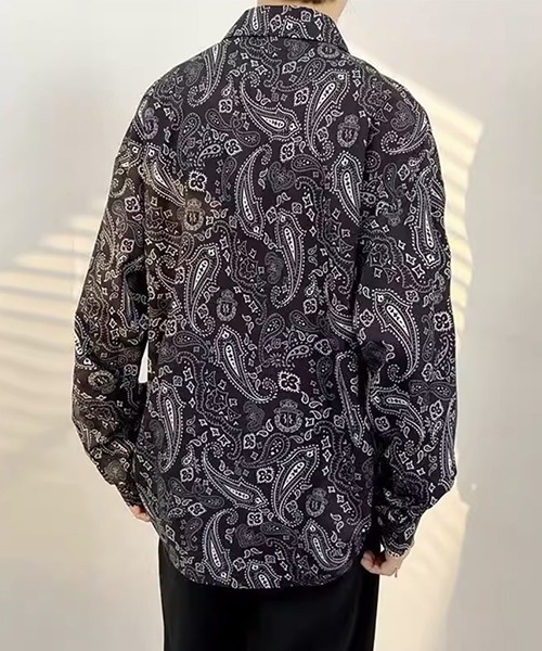 B.I.D. ブラウス シャツ 「バンダナ柄長袖シャツ/ペイズリー柄
