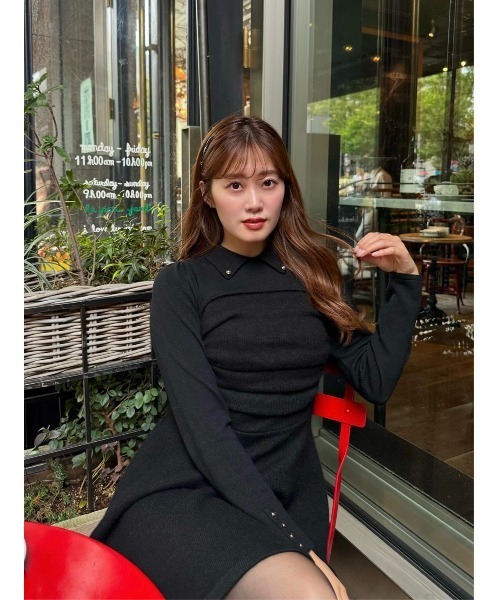 Her lip to ワンピース Paneled Flared Knit Mini Dress : ZOZOTOWN