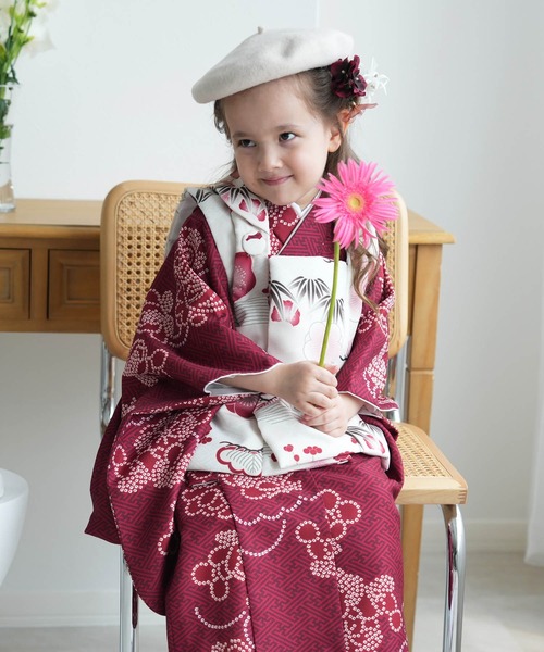 utatane 着物 七五三3歳用被布コートセット 女の子 ひよこ商店 レトロ