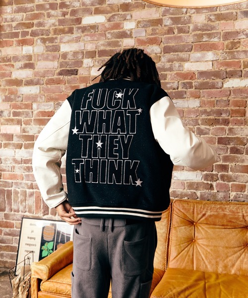 WOKE EDGE（ウォークエッジ） スタジャン Varsity Jacket メンズ