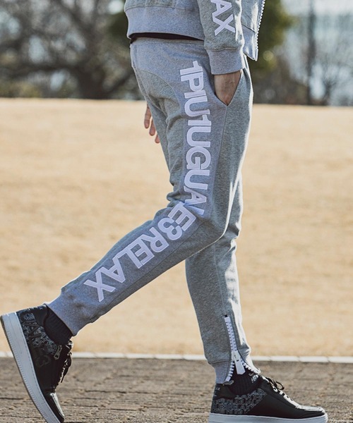 1PIU1UGUALE3 ロゴ刺繍 フリースリブパンツ 1PIU1UGUALE3 ロゴ刺繍