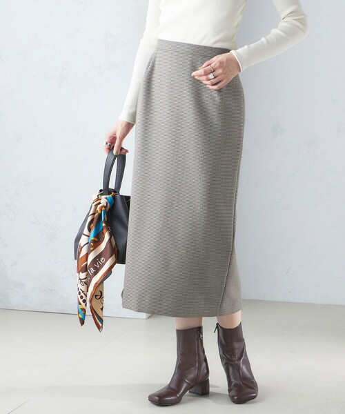 SHIPS（シップス） スカート ウール混 チェック タイト スカート