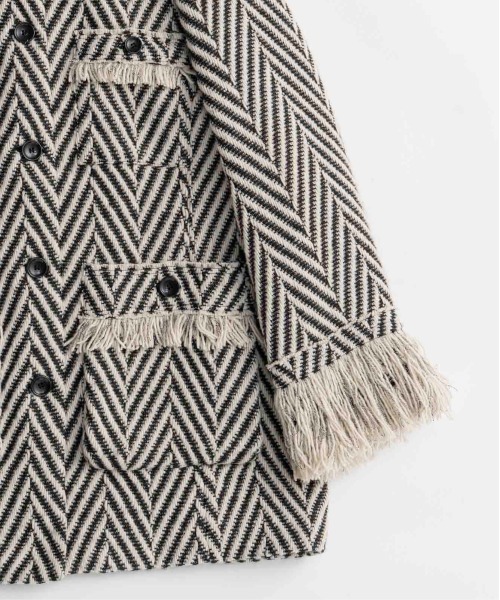 MAISON SPECIAL（メゾンスペシャル） ノーカラーコート コート Fringe