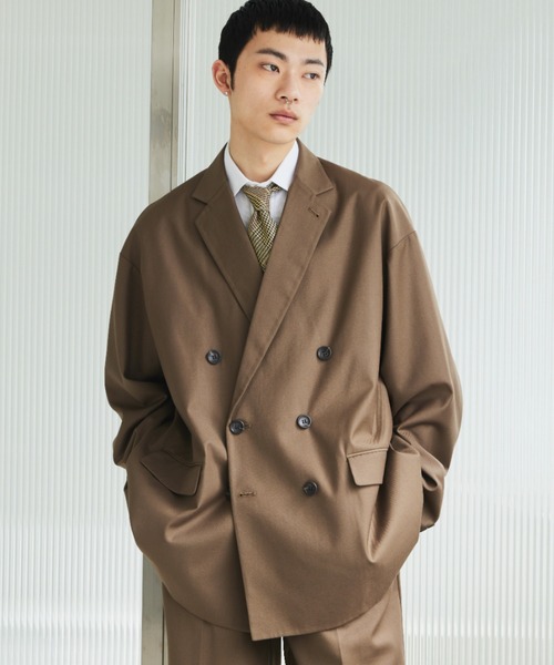 soerte ジャケット テーラードジャケット Oversized double-breasted