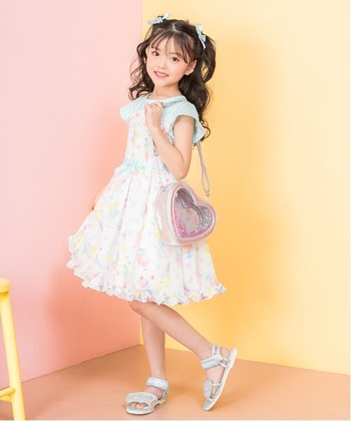mezzo piano ワンピース フルーツシャーベット柄 ワンピース キッズ