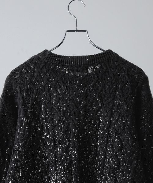 CLEL（クレイル） セーター ニット 「CLEL」Foil Print Cable Crew