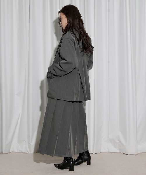 Ezick スカート pleats middle skirt ダブルウエストプリーツスカート