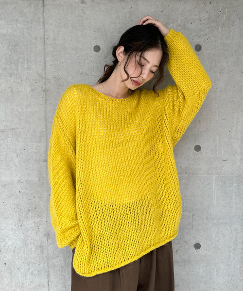 ニット セーター 「Good Riddance」ロールヘム ざっくり編み ルーズ