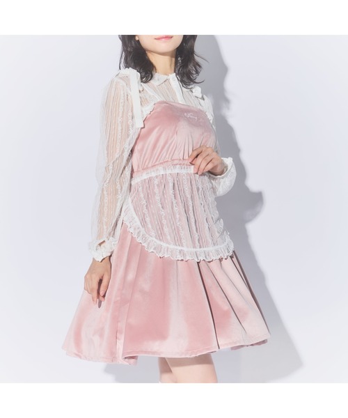 lilLilly airi×Starry ホイップエプロンワンピース airi×Starry