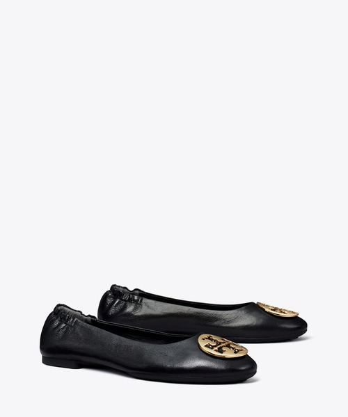 TORY BURCH（トリーバーチ） バレエシューズ 24cm ブラック レディース