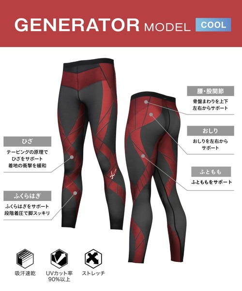 CW-X レギンス メンズ スポーツタイツ ジェネレーターモデル クール