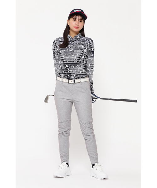 PGG パーリーゲイツ パンツ ストレッチ スキニー グレー 厚手 ニット