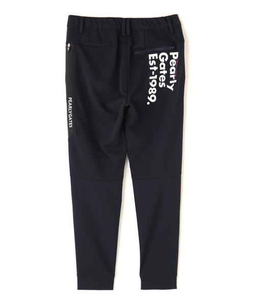 パーリーゲイツ ロングパンツ 5/L ブラック 革パッチ バックロゴ 通年