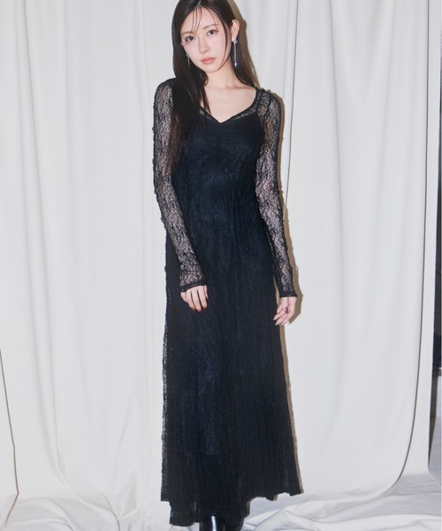 SNIDEL（スナイデル） ドレス フロントギャザーレースドレス