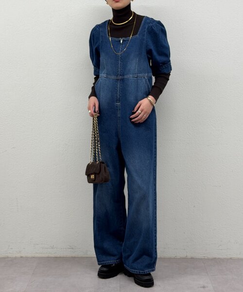 Loungedress（ラウンジドレス） オールインワン デニムパフ