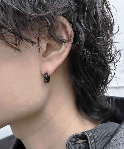 SBG by 7JEWELRY ピアス SBG アシンメトリー カッティング フープ