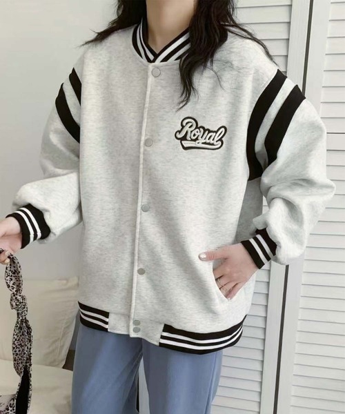 aimoha（アイモハ） スタジャン ロゴ刺繍デザインスタジャン