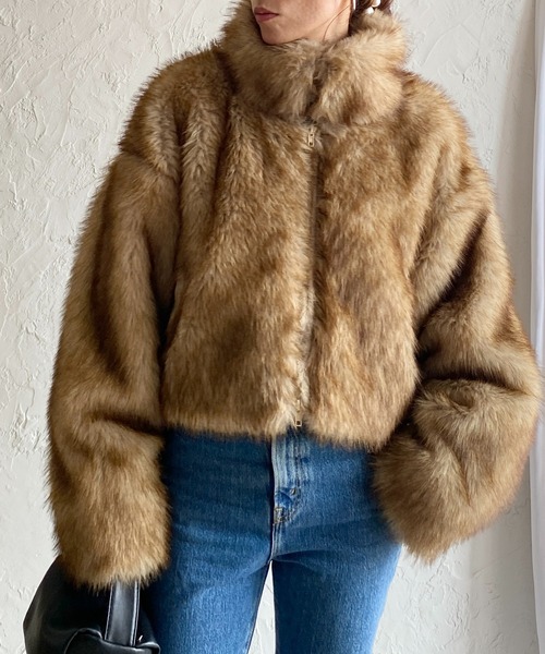 She's Closet ブルゾン アウター スタンドネックショート丈ダブル