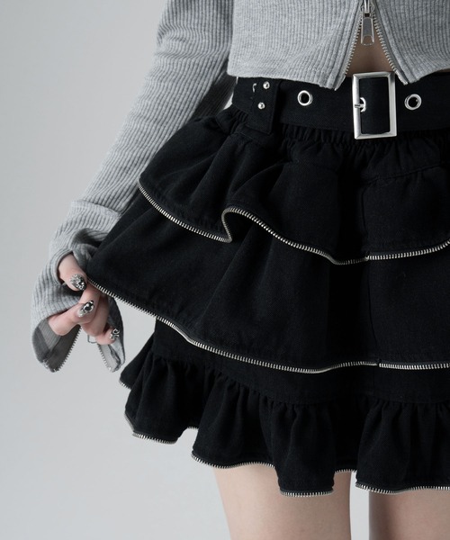 LAZYSLAY スカート ジッパーフリルスカート : ZOZOTOWN Yahoo!店