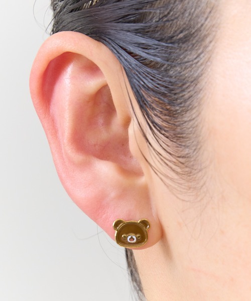 BUTTON＆CUFFLINKS ピアス ボタンアンドカフリンクス：リラックマ