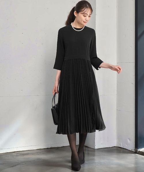 Flolia（フロリア） ワンピース 「喪服・礼服」コンビプリーツ