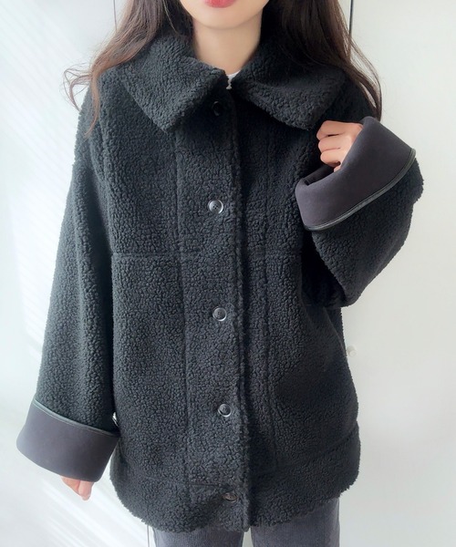 LAUIR（ラウアー） ムートンコート ボアコート リバーシブルボア