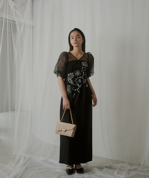 LE'RURE ドレス Puffsleeve embroidery dress : ZOZOTOWN Yahoo!店