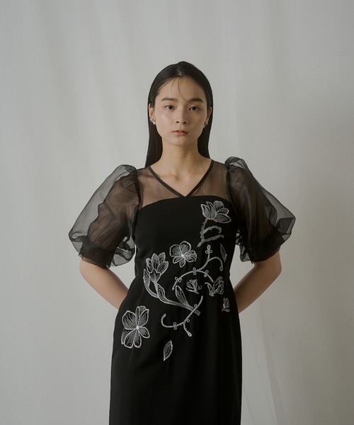 LE'RURE ドレス Puffsleeve embroidery dress : ZOZOTOWN Yahoo!店