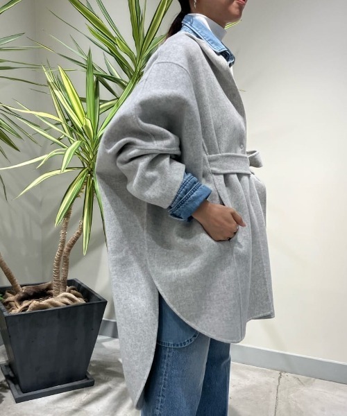 LE PHIL（ル フィル） ノーカラーコート コート ソフトウールリバー