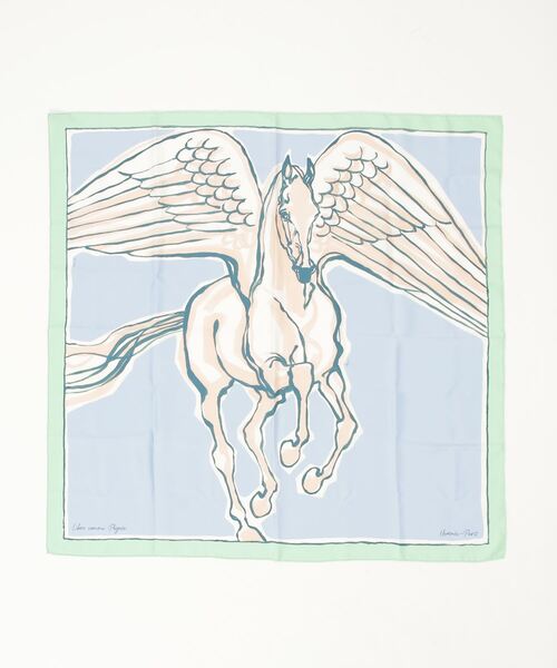 HERMES（エルメス） ペガサスのように自由に スカーフ - ブルー