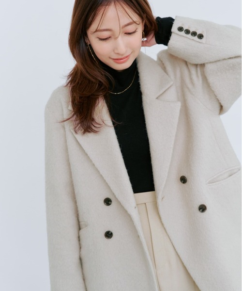 コート アウター アルパカシャギーダブルコート 「低身長・小柄女性