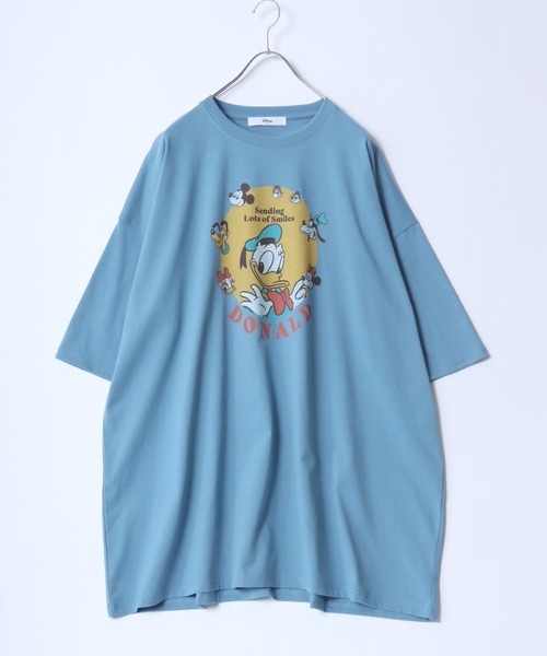 Disney（ディズニー） tシャツ フロントサークルプリント ビッグT