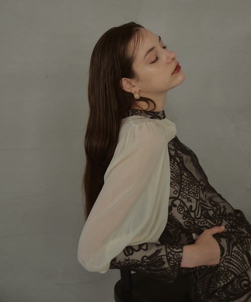 ANDRESD ドレス ダマスクギャザードレス / damask gather dress