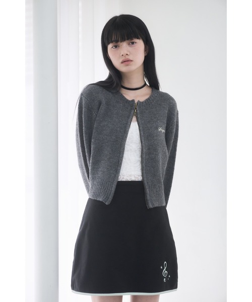 Smyeon スカート Fleece mini skirt/フリースバイカラーミニスカート