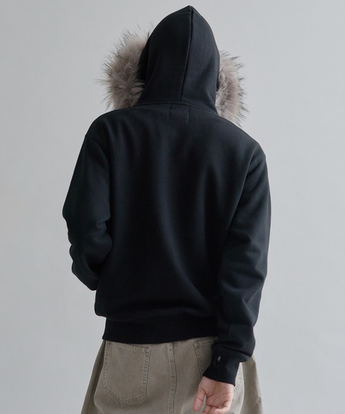 パーカー Adjustable Faux Fur Hoodie /アジャスタブルフェイクファー