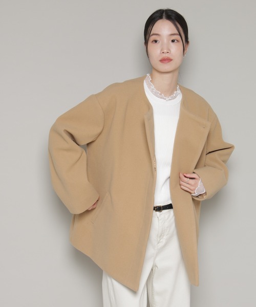 UNITED ARROWS（ユナイテッドアローズ） ノーカラーコート 38 グリーン
