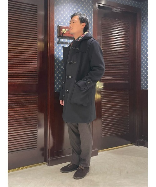 BROOKS BROTHERS ダッフルコート ネイビー L ブラックウォッチ BROOKS