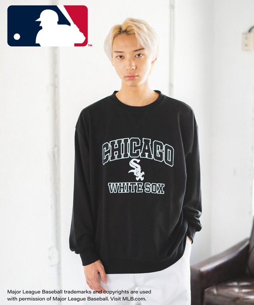 MLB トレーナー スウェット 「MLB」ワッペンロゴプルオーバー