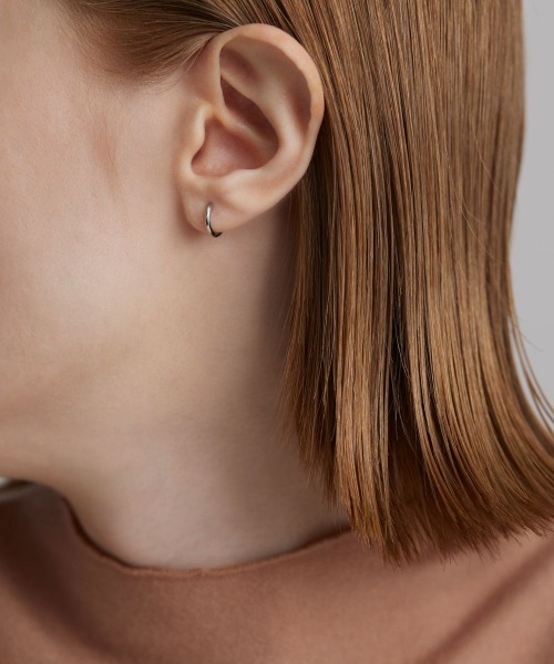 4℃ HOMME+（ヨンドシーオムプラス） ピアス プラチナ フープ ピアス