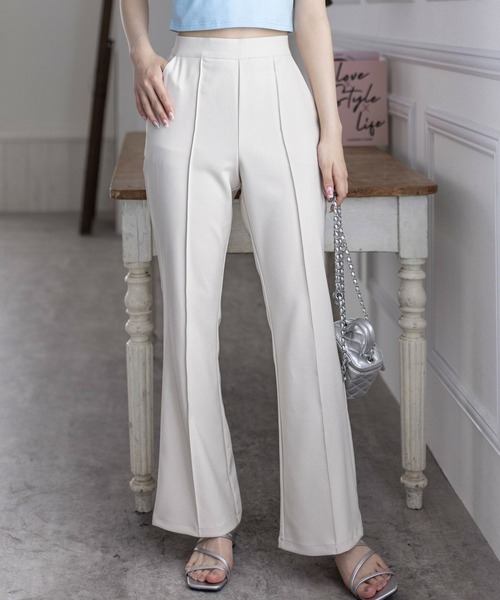 clear スラックス パンツ 「低身長対応／サイズ展開あり」ストレッチ