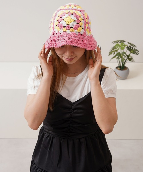 帽子 ハット カラフル クロシェハット / Colorful Crochet Hat メンズ