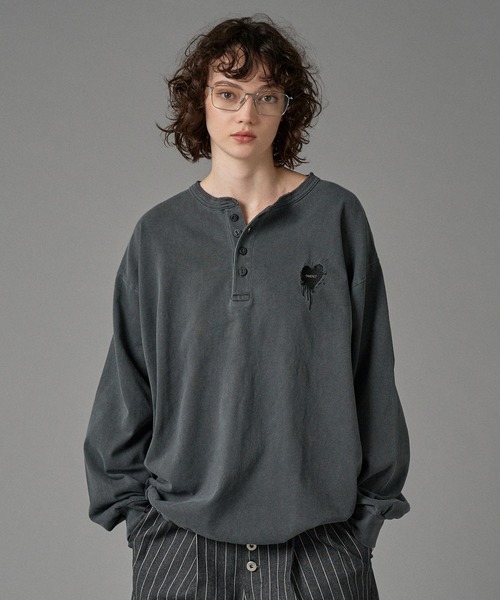 ONCILY（オンシェリー） tシャツ HENRY NECK LONG SLEEVE T-SHIRT